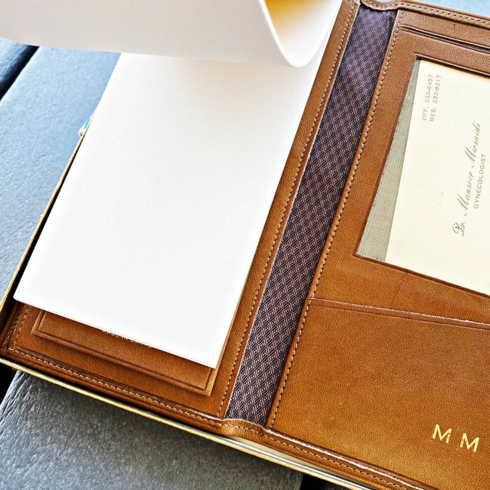 Buxton Leather Wallet Brown Made in Canada Boxed Initials MM Ottowa  Vntg New OS - Picture 3 of 8